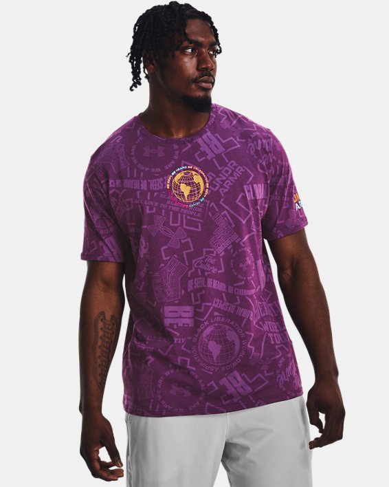 Men's UA Black History Month Liberation Short Sleeve, Purple, pdpMainDesktop image number 1